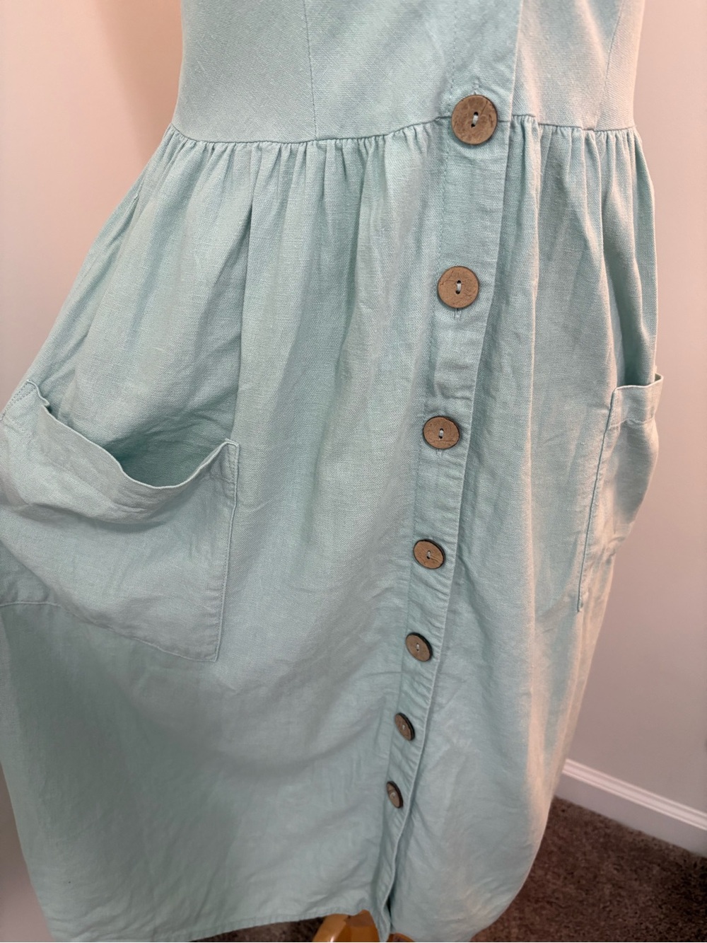 Button-Front Sundress with Pockets - Picture 3 of 12